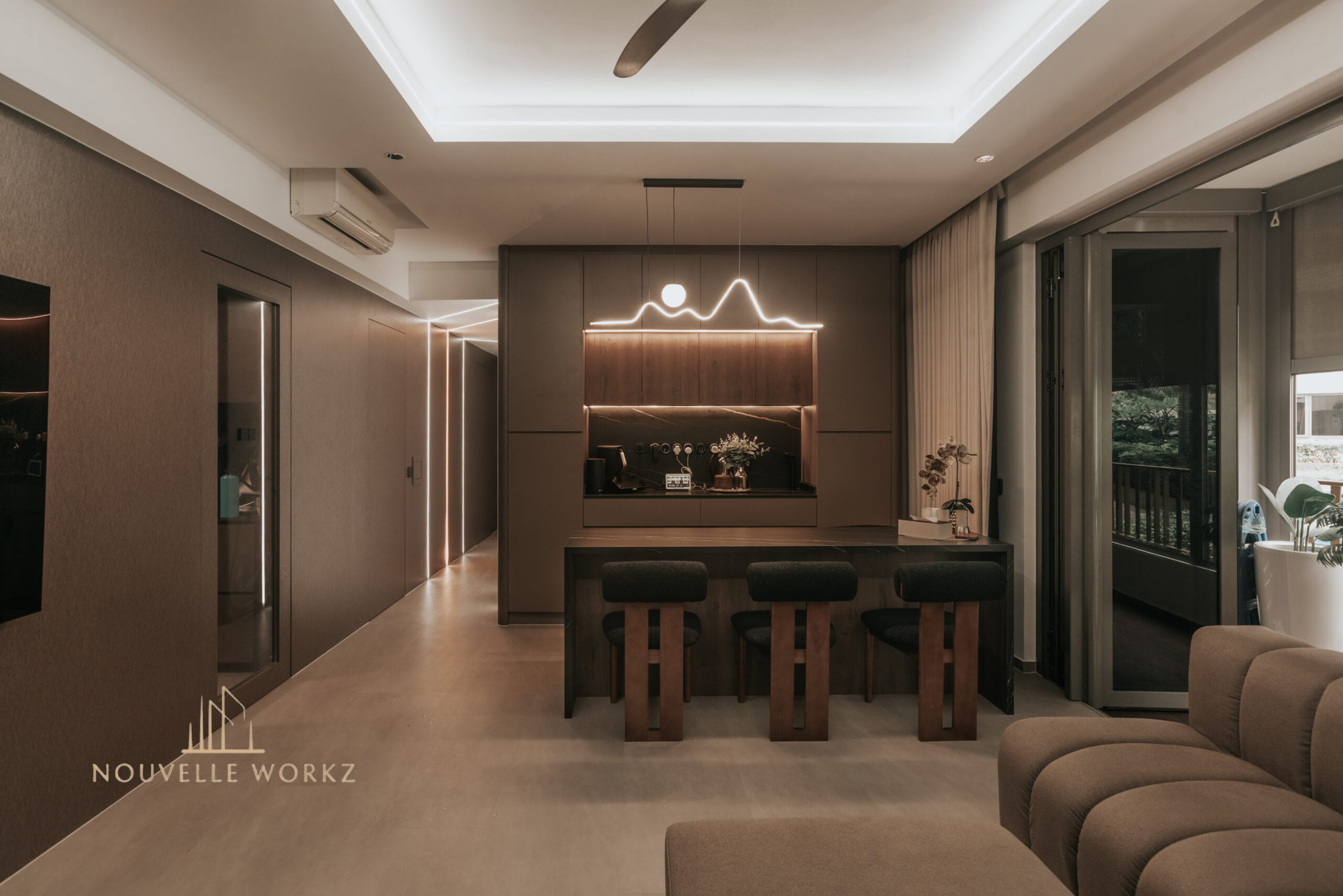 Condo Luxury Living Room Feature Wall Singapore