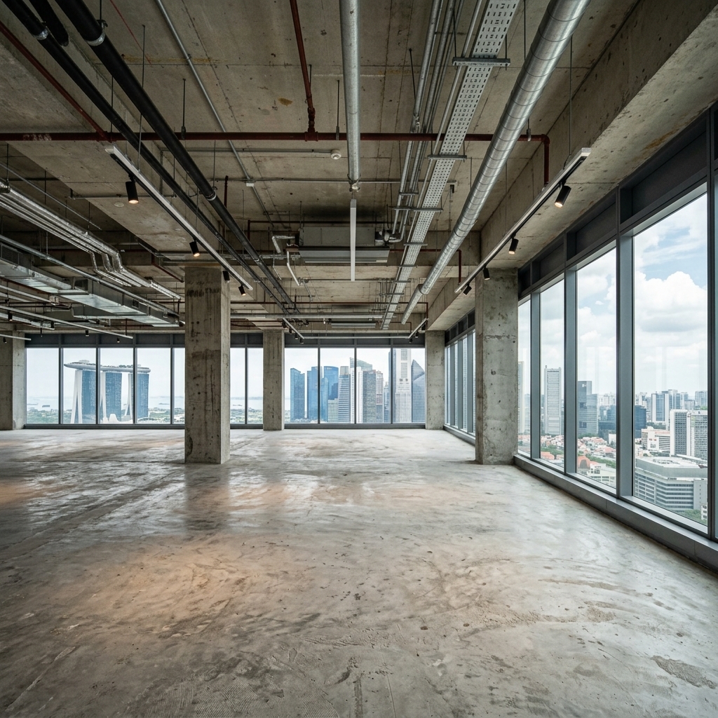Office Reinstatement: The Complete 2026 Guide Bare shell commercial office space in Singapore